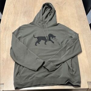 Black down south Olive Green Hoodie with Black Dog Print